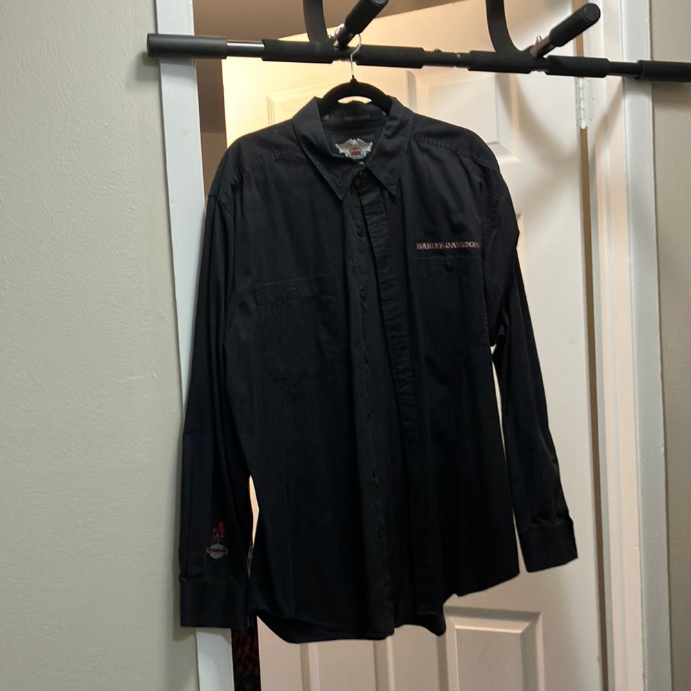 Harley-Davidson Black Casual Button Down Shirt